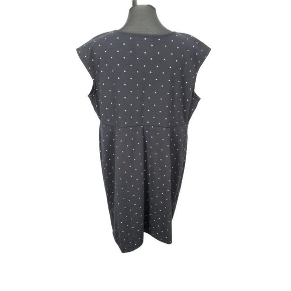Old Navy Womens Scoop Neck Black light blue dots Maternity Dress Size XL - Picture 2 of 10